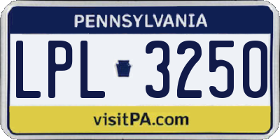PA license plate LPL3250