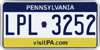 PA license plate LPL3252