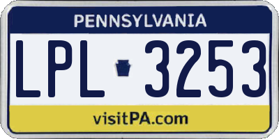 PA license plate LPL3253