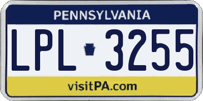 PA license plate LPL3255
