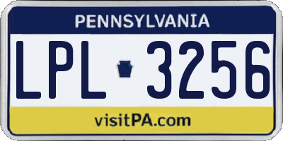 PA license plate LPL3256