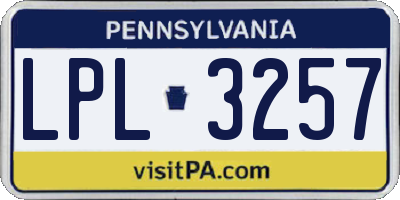 PA license plate LPL3257