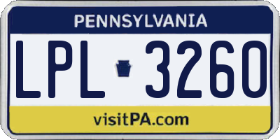 PA license plate LPL3260