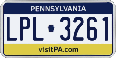PA license plate LPL3261