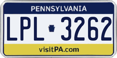 PA license plate LPL3262