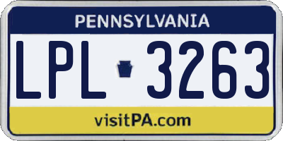 PA license plate LPL3263