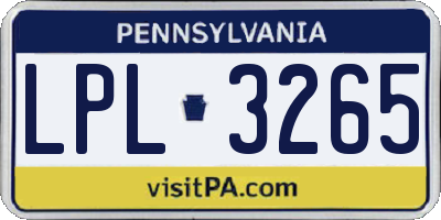 PA license plate LPL3265
