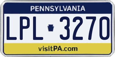 PA license plate LPL3270