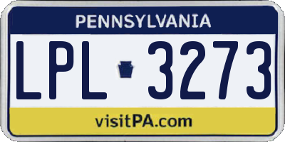 PA license plate LPL3273