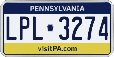 PA license plate LPL3274