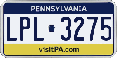 PA license plate LPL3275