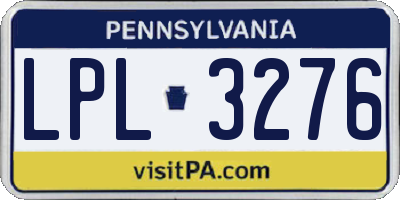 PA license plate LPL3276