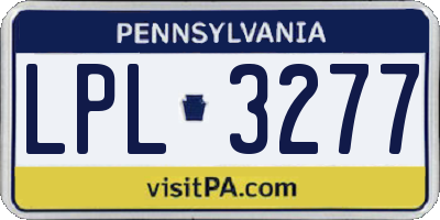 PA license plate LPL3277