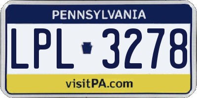 PA license plate LPL3278