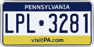 PA license plate LPL3281