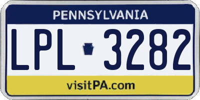 PA license plate LPL3282