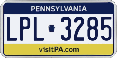 PA license plate LPL3285
