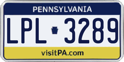 PA license plate LPL3289