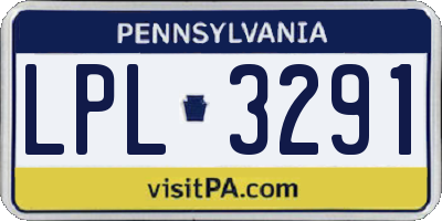 PA license plate LPL3291