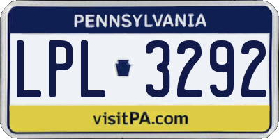 PA license plate LPL3292