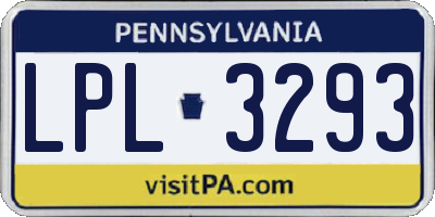 PA license plate LPL3293