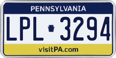 PA license plate LPL3294