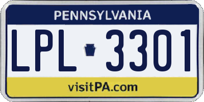 PA license plate LPL3301