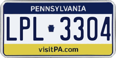 PA license plate LPL3304