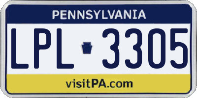 PA license plate LPL3305