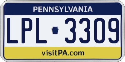 PA license plate LPL3309
