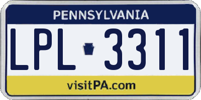 PA license plate LPL3311