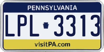 PA license plate LPL3313