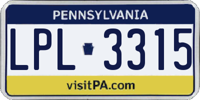 PA license plate LPL3315