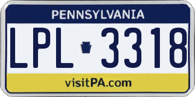 PA license plate LPL3318