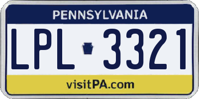 PA license plate LPL3321