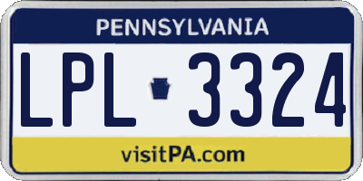 PA license plate LPL3324