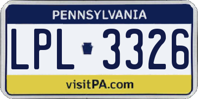 PA license plate LPL3326
