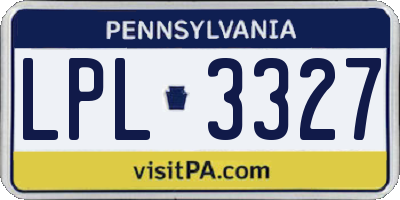 PA license plate LPL3327