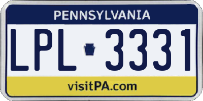 PA license plate LPL3331