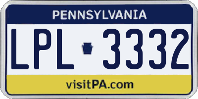 PA license plate LPL3332