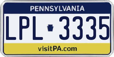 PA license plate LPL3335