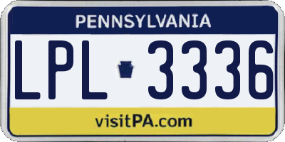 PA license plate LPL3336
