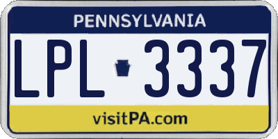 PA license plate LPL3337