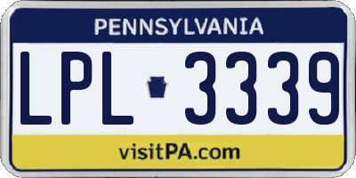 PA license plate LPL3339