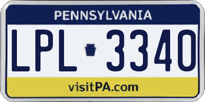 PA license plate LPL3340