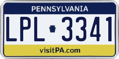 PA license plate LPL3341