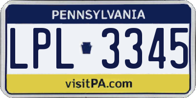 PA license plate LPL3345