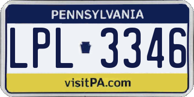 PA license plate LPL3346