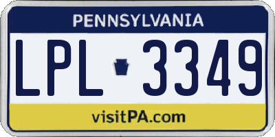 PA license plate LPL3349