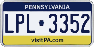 PA license plate LPL3352